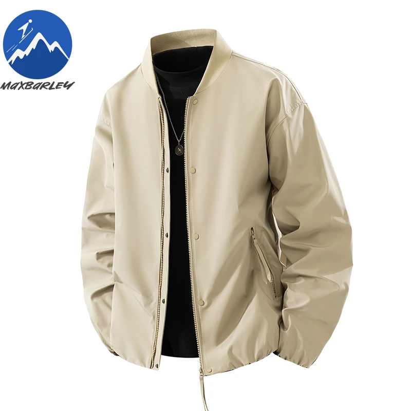 Maxbarley Harajuku Baseball Jacket Men 2025 Autumn New Casual Solid Color Bomber Coat Man Outdoor Street Loose Windproof Jackets