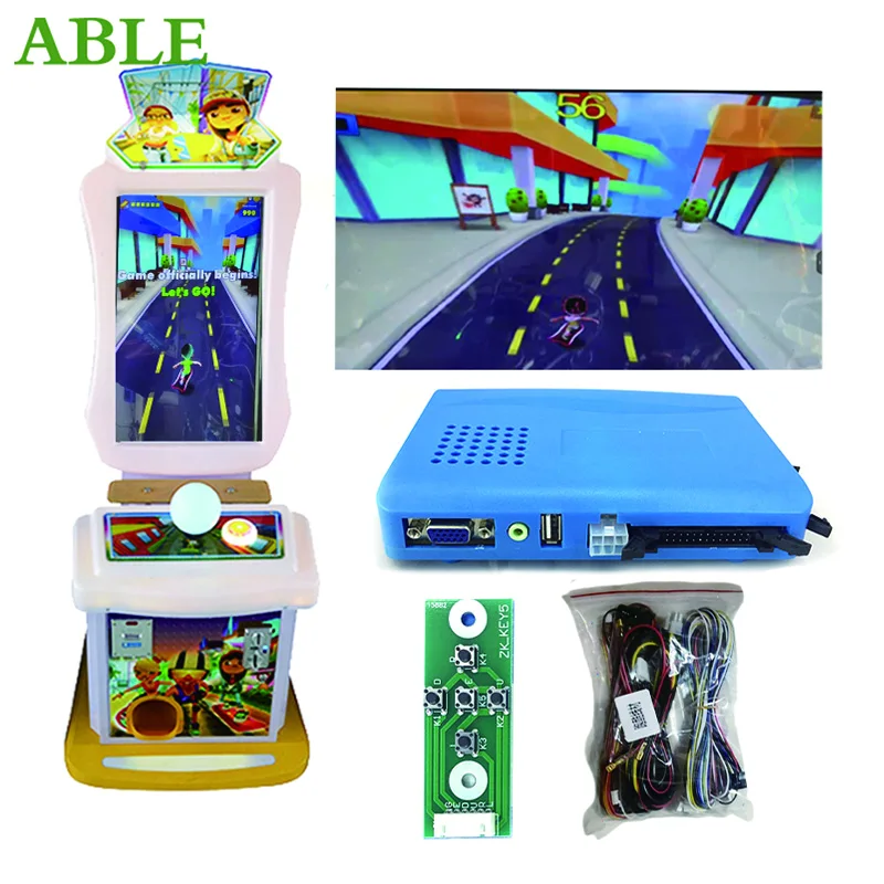 Happy Run Game PCB Board Motherboard with Wire Cable and Power Switch Socket for Arcade Simulation Running Video Game