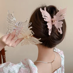 Large Butterfly Hair Claw For Women Hair Accessories Sweet Acetate Shark Claw Clip Back Of The Head Hair Clip Hairpin Headdress