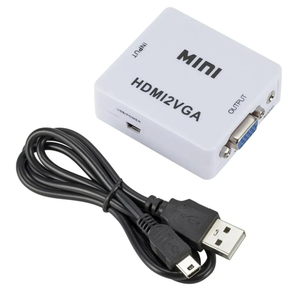 1080P HDMI to VGA Converter With Audio VGA to HDMI Converter HDMI Adapter for Notebook Xbox360 DVD PS3 PC HD TV Box Projector