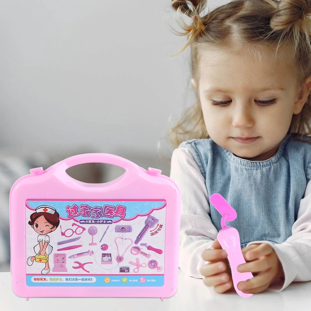 Medische speelset voor kinderen Keukengerei EHBO Fantasiespel Dokterapparatuur Houten kleurherkenning Hand