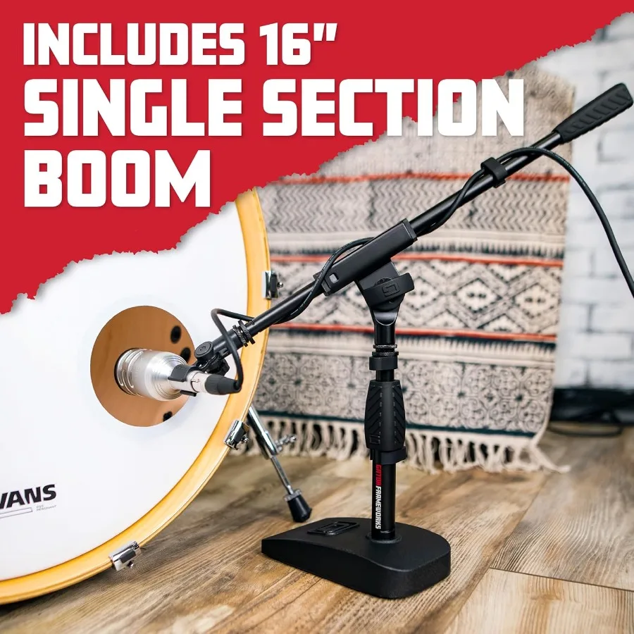 Gator Frameworks GFWMIC0821 Supporto per grancassa e amplificatore con base compatta