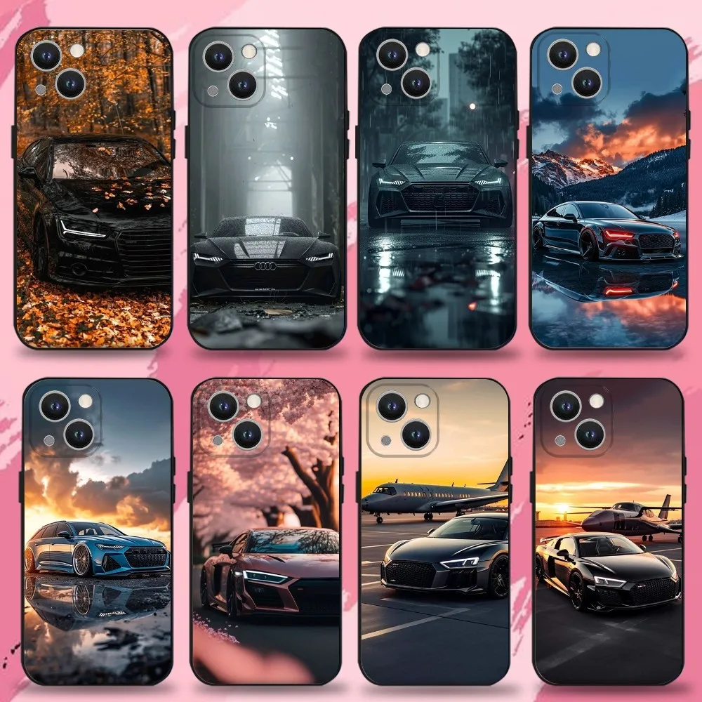 

A-Audis R-S car Phone Case For iPhone 16,15,14,13,12,11 Plus,Pro Max,XS,X,XR,SE,Mini,8,7,Soft Silicone Black Cover