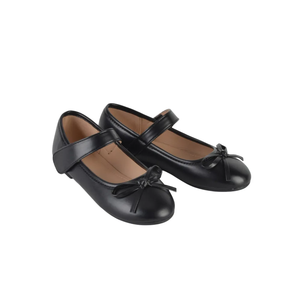 Girls White Flat Princess Dress Shoes Toddler Kids Wedding Leather Shoes Decorated Pearl Beads Bowknot Elegant Children Footwear