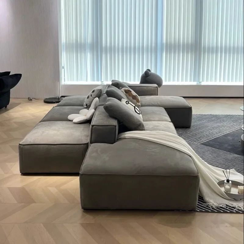 Fabric sofa Double-sided seated sofa Large flat-layer tofu block square free module sofa