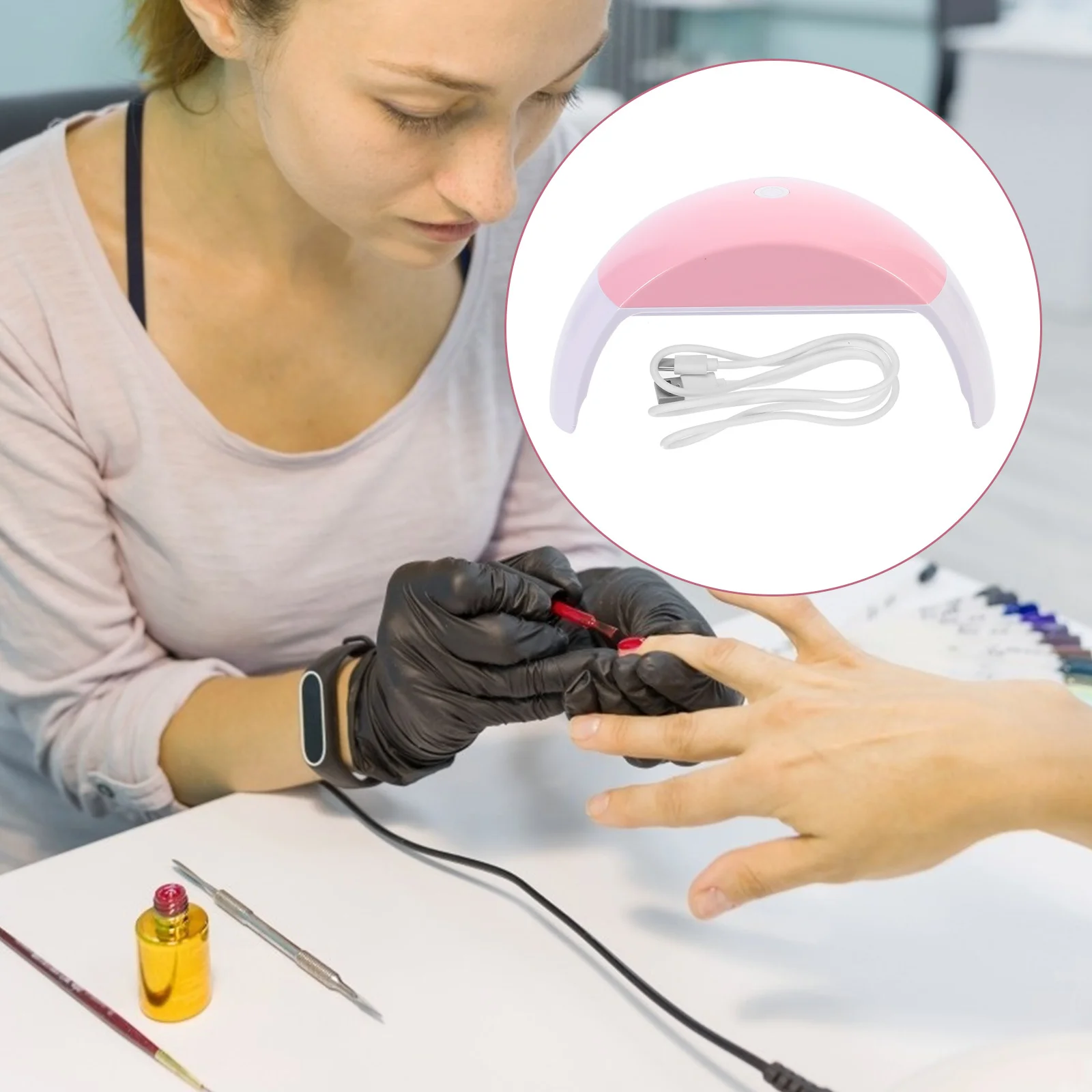 Lampada per asciugatrice per smalto gel 48W Robusta strumento per manicure Design compatto per accessorio per luce di asciugatura per nail art in movimento Lampada per nail art