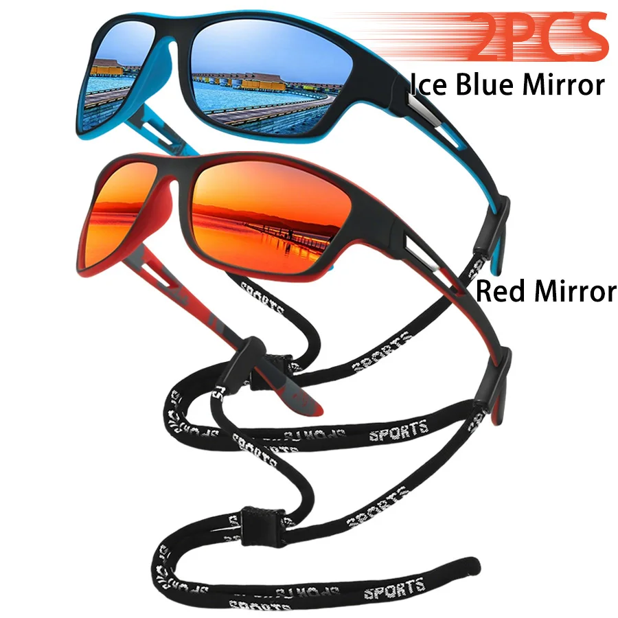 Tarnmuster-Mode-Sonnenbrille für Autofahren, Angeln, Radfahren, Sport, Herren und Damen, Laufen, Bergsteigen, Sport-Sonnenbrille mit Kette – Detail 19