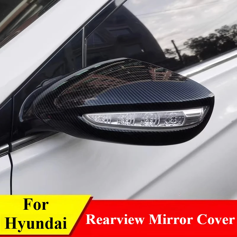 For Hyundai Sonata YF 2011–2015 Reversing Mirror Cover Trim Strips Carbon Fiber Mirror Caps Bright Strips Modified Sequins Tools