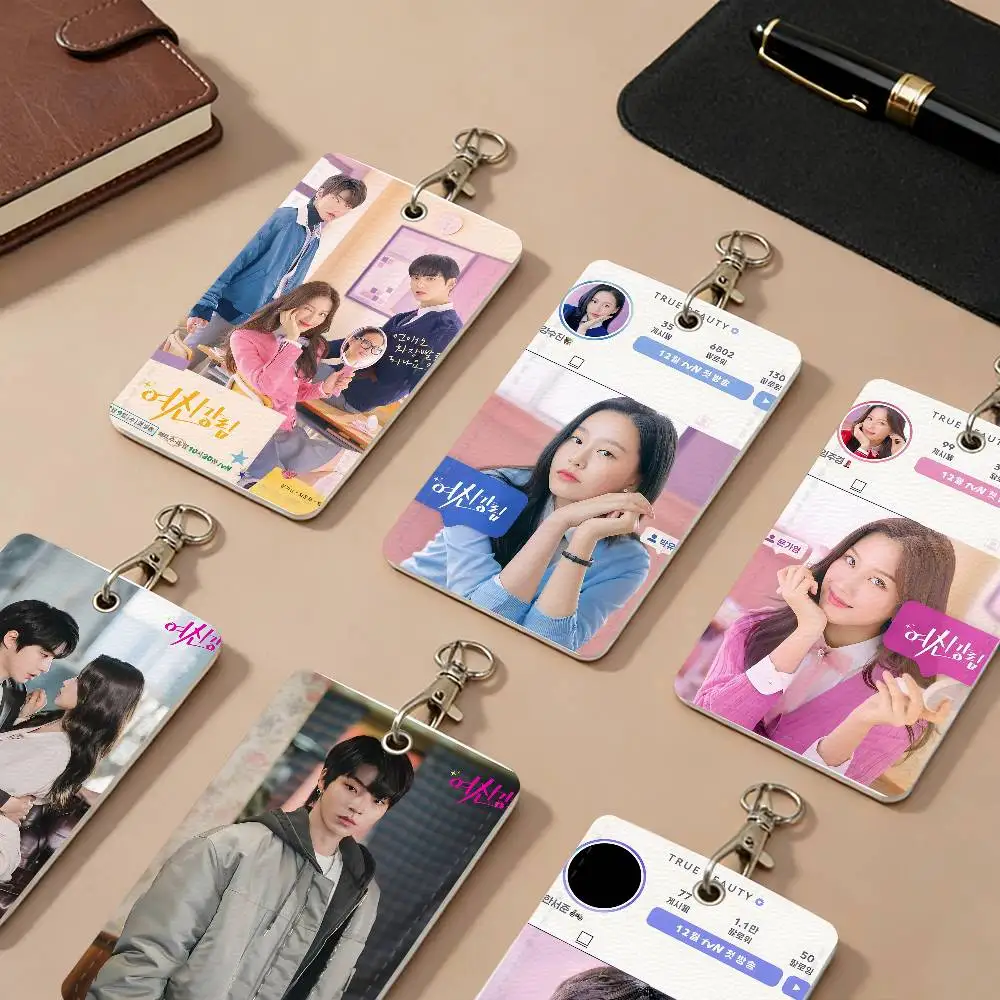 Classic Korean Drama True Beauty PU Leather Card Holders Anti-lost Protective Cover Cases Cards