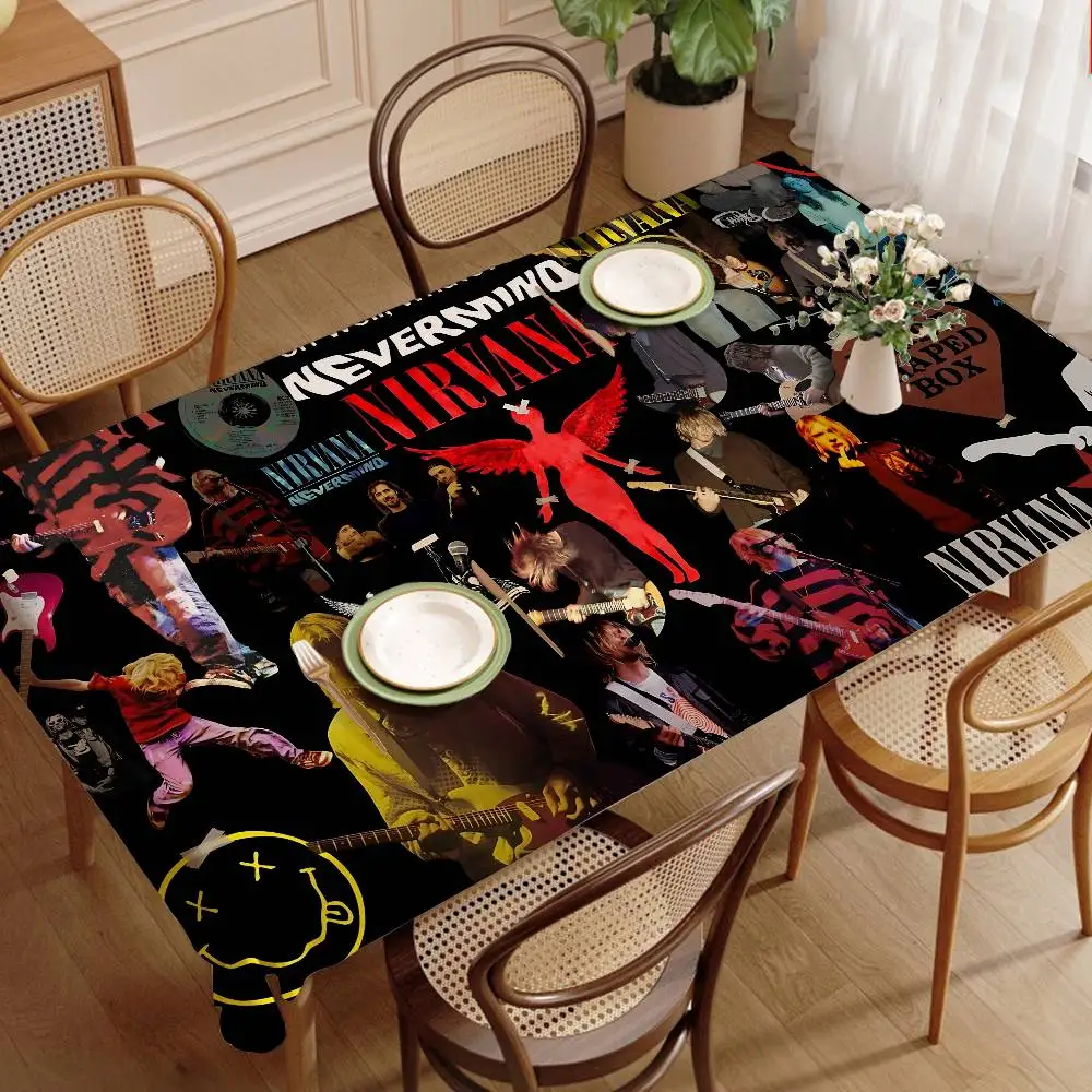 Band N-Nirvana Waterproof and Oil-proof Tablecloth Bedside Table Dustproof Decorative Cloth Living Coffee Tablecloth