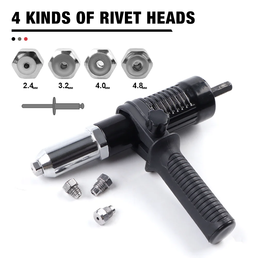 Riveting Machine, Electric Rivet Gun Adapter, 2.4mm-3.2mm-4.0mm-4.8mm Riveting Tools, Home Riveting Machine, For Electric Drills