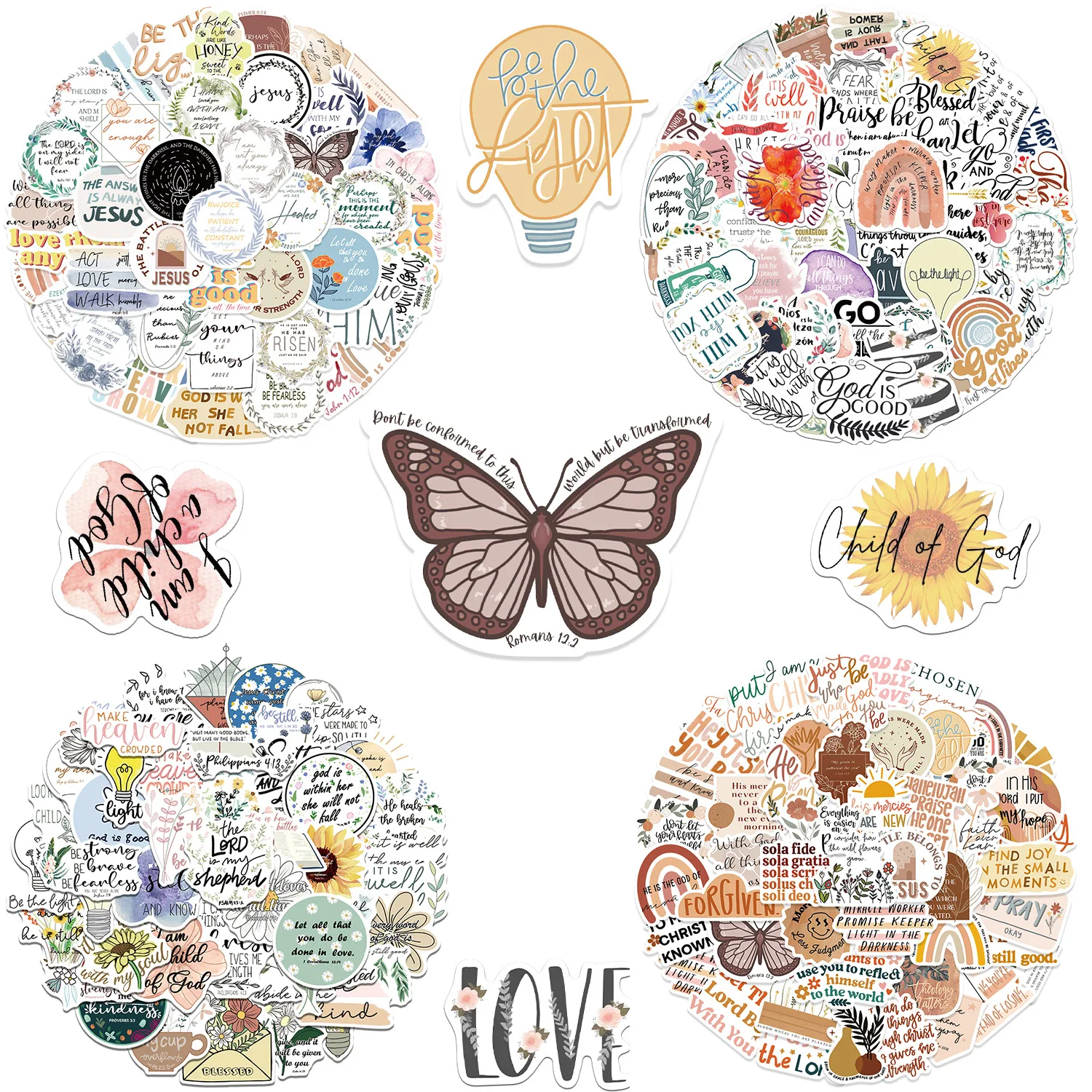 50/200 قطعة الكتاب المقدس إقتباس ملصق حزم ل لوحة الديكور حقائب الهاتف DIY بها بنفسك مقاوم للماء دفتر الاطفال القرطاسية الدعاوى