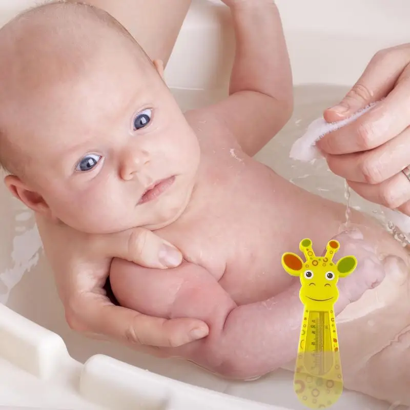 Baby Bath Thermometer Cute Giraffe Water Temperature Meter Baby Bath Toys Safe Fast Water Thermometers Babys Shower Care