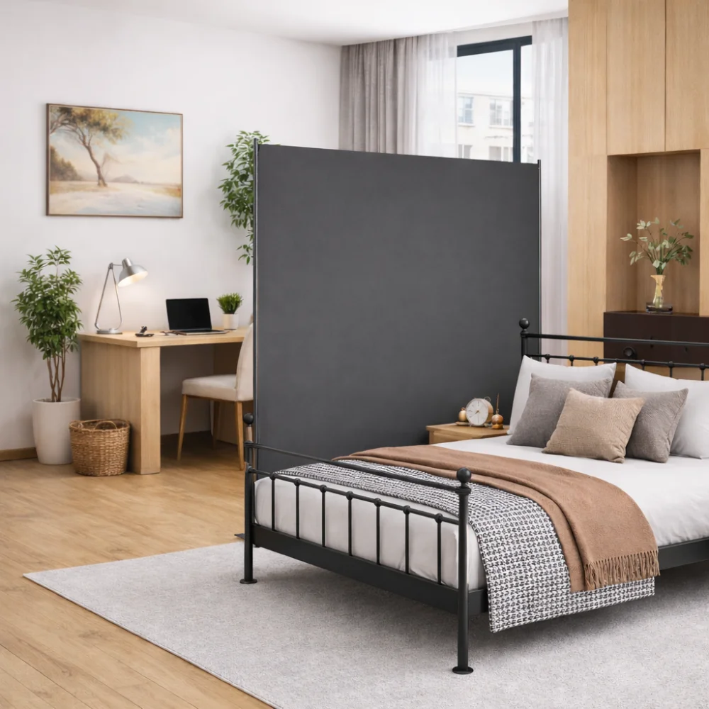 Paravent de séparation d'espace, monobloc, grand format, 180 x 180 cm, écran de protection d'intérieur, autoportant, pour bureau