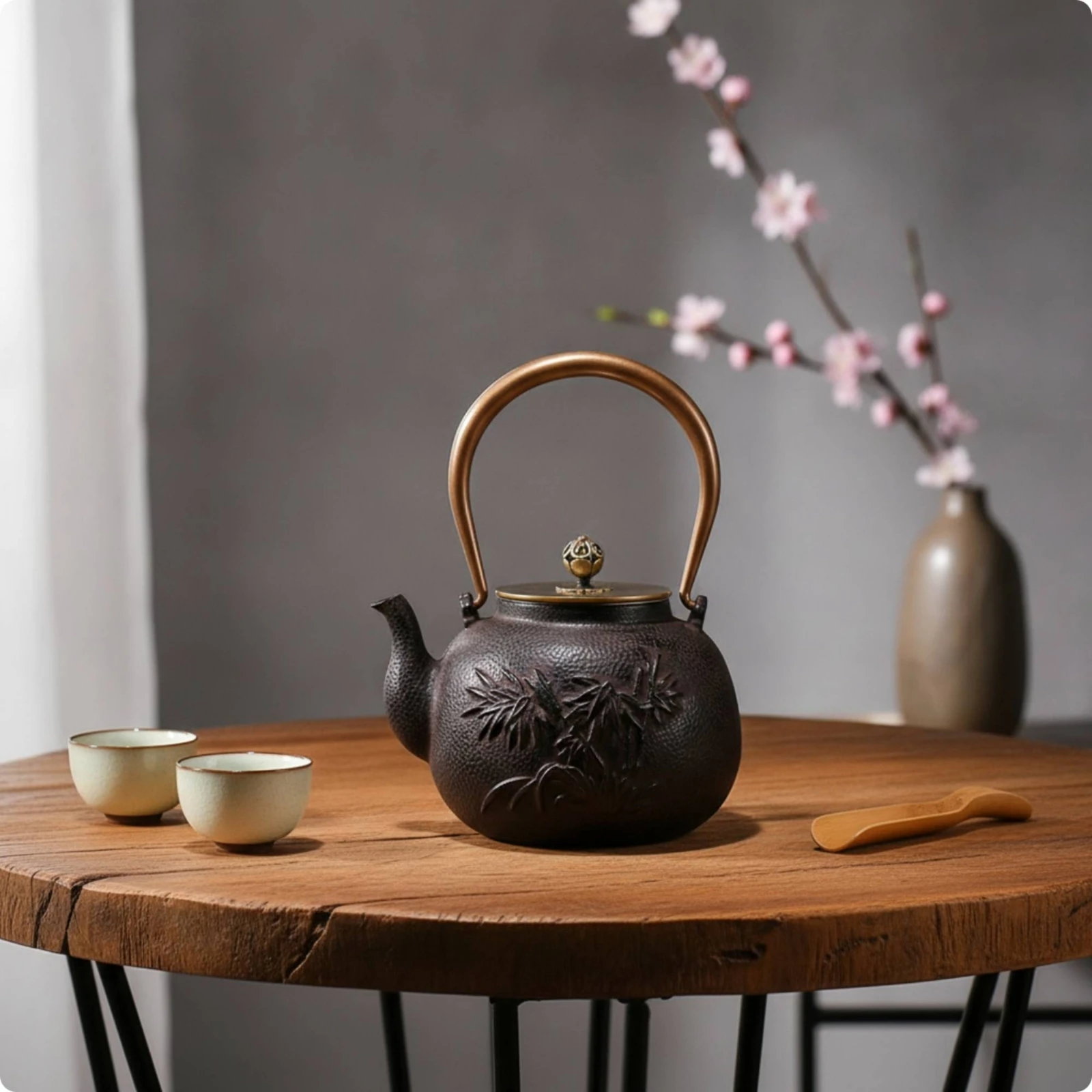 Cast Iron Tea Kettle Loose Leaf Iron Kettle with Strainer Tetsubin Heavy Duty for Collectors