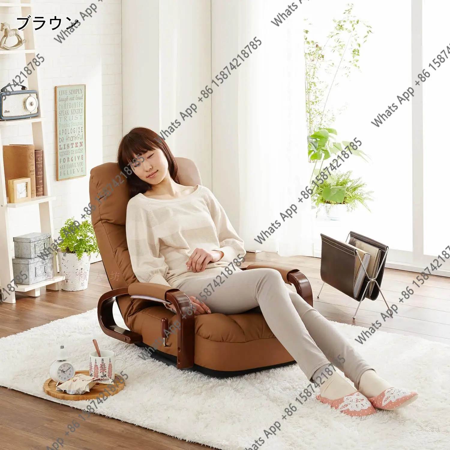 

AFloor Swivel Recliner Chair 360 Degree Rotation Living Room Furniture Modern Japanese Design Leather ArmChair Chaise Lounge