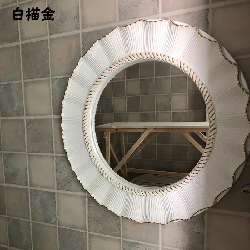 

American decorative mirror frame round entrance wall hanging bathroom mirror sun flower