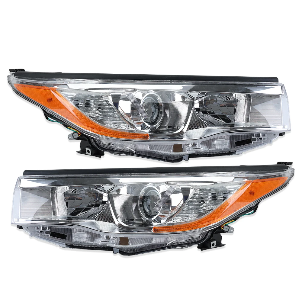 1pc Headlight For Toyota Highlander 2014 2015 2016 Headlamps Headlamp turn signal light drl Low High Beam lights car accessories