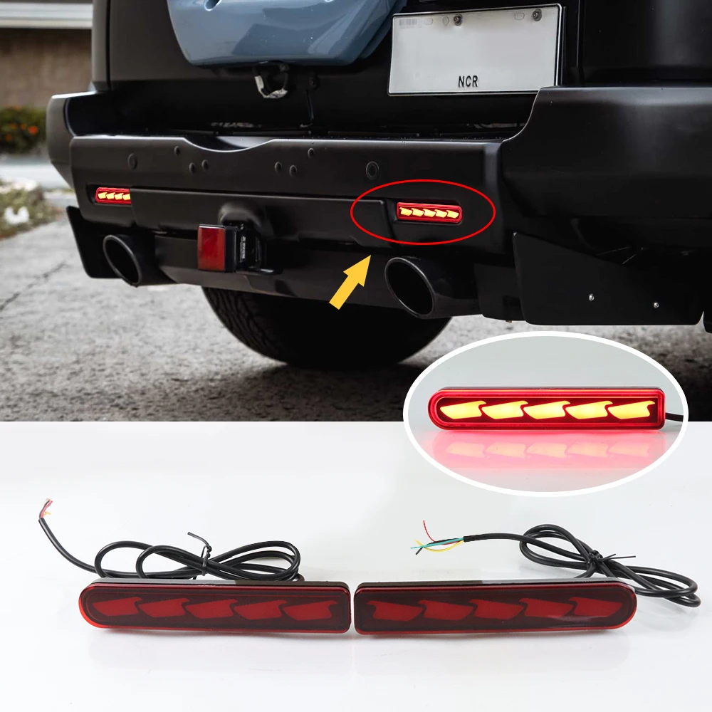 

OKEEN 2Pcs LED Car Rear Bumper Light For Toyota FJ Land Cruiser 2007-2022 Start-Scan Driving Lamp Auto Accessory Brake Taillight