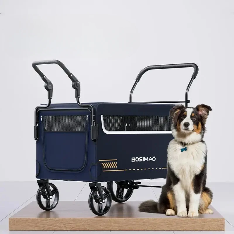 

Super Large Foldable Pet Camping Cart Outdoor Handcart for Large Dogs Multiple Cats Spacious Travel Trolley for Pet