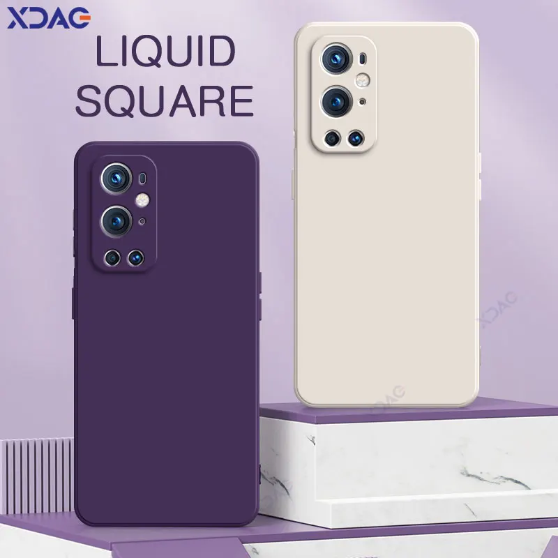 Etui Candy do OnePlus 9 Pro 5G Oryginalne kwadratowe etui z płynnego silikonu One Plus OnePlus9 OnePlus9Pro 9Pro Miękka podwójna liner Armor