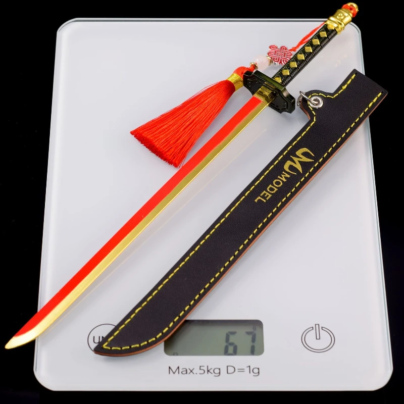 26cm/10.24in Dungeon Game Peripheral Weapon Model Flowing Star Meteorite Knife Leather Cover Version Metal Handicrafts Ornaments