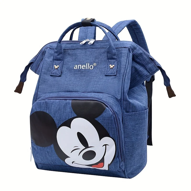 Disney Mickey Mouse Backpack For Women Girl Large Capacity Durable Travel Bag Waterproof Student Schoolbag Insulation Bag