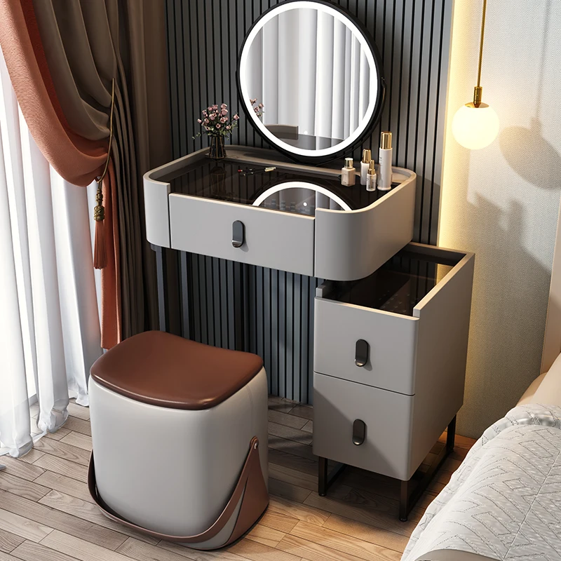 Bedroom Wooden Makeup Table Filing Small Luxury Drawers Cosmetics Dressing Table Beauty Stool Comoda Pra Quarto Room Furniture