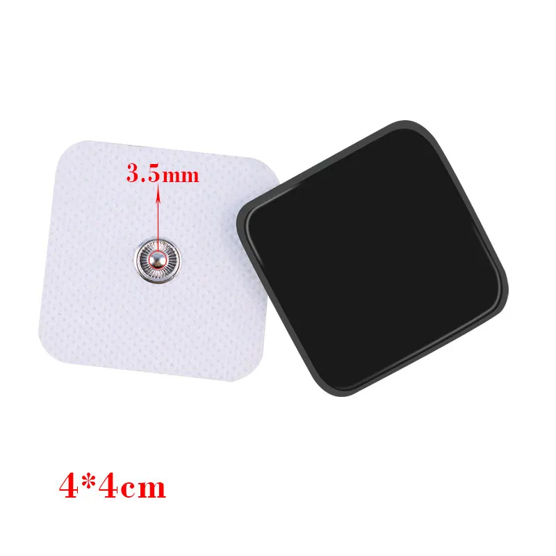 4x4cm TENS EMS Electrode Pads for TENS Unit Massager Self Adhesive Gel Neuromuscular Stimulation Reusable Patch 3.5mm Snap