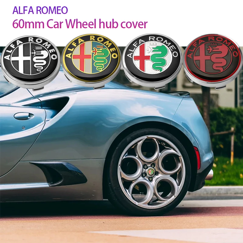 4 Stücke 60mm Auto Radmitte Radkappe Abzeichen Felgendeckel Für Alfa Romeo Giulia 147 156 159 Mito Stelvio Sportiva Giulietta GT