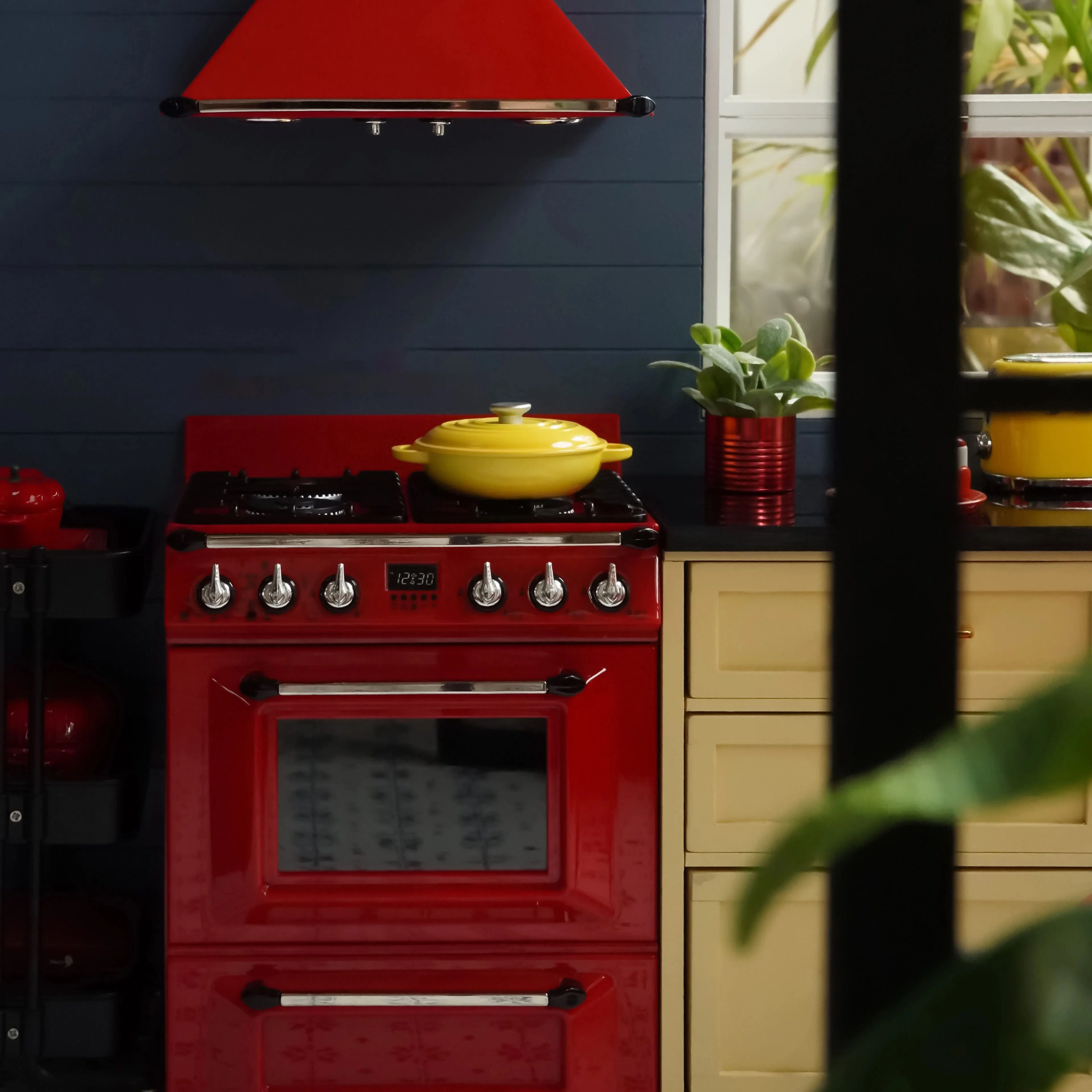 1:6 Alloy Stove Oven Range Hood Toy Kitchen Utensils Doll House Model Mini Furniture Accessories Miniature Lol Scene Shoot Prop