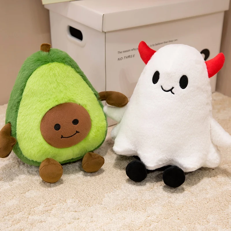 

Avocado Ghost Plush Toys Simulated Fruit Stuffed Pillow Kawaii Home Decor Toys Soft Sofa Cushion Throw Pillow Birthday Gifts
