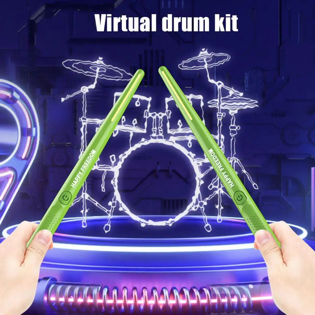 

Silent Drum Practice Portable Virtual Electronic Drum Set with Pedals Air Drumsticks Kit for Adults Kids Sensing for Beginners