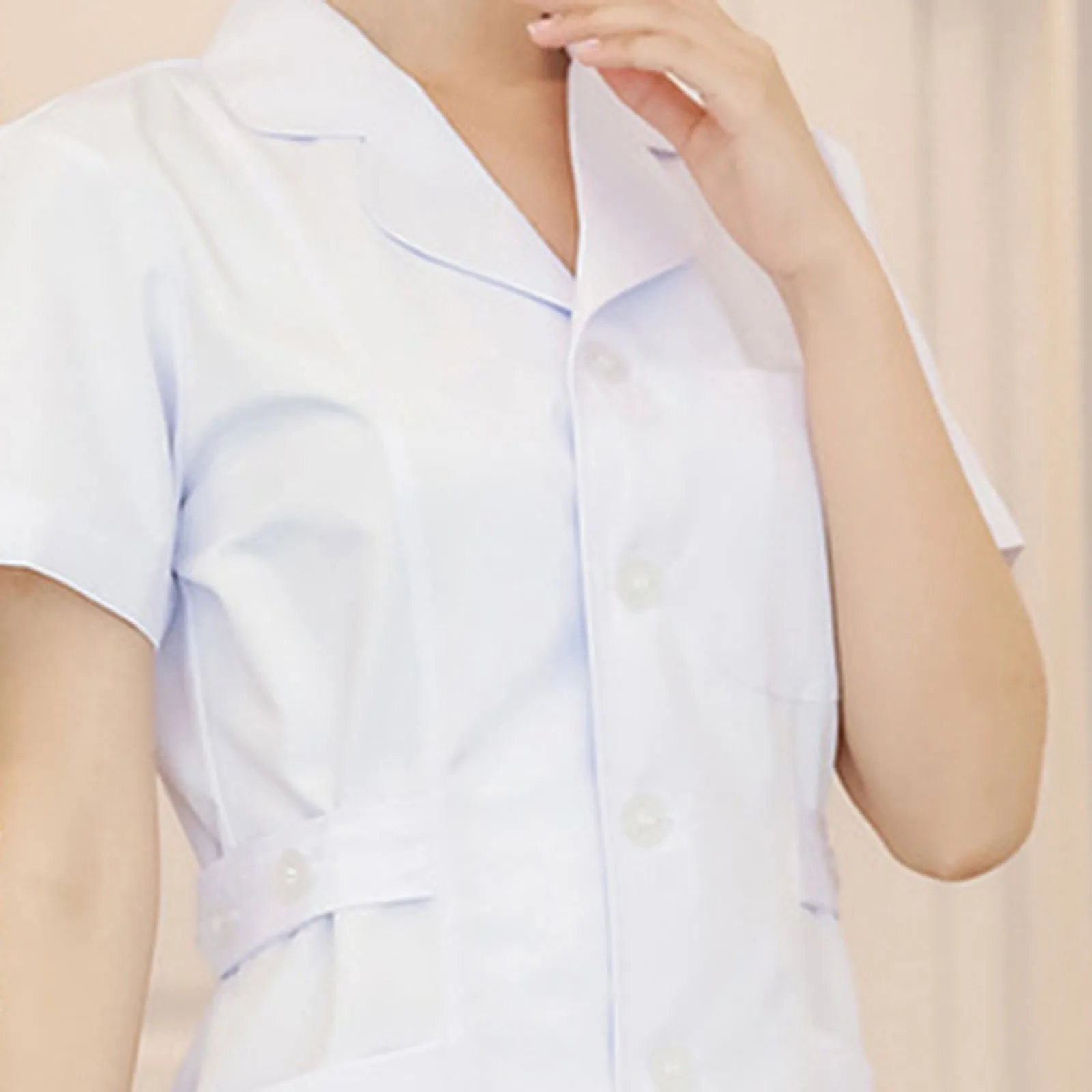 女性用ピンク看護スクラブジャケット半袖スクラブユニフォームラボユニフォームドレススクラブローブスパ美容師ユニフォーム