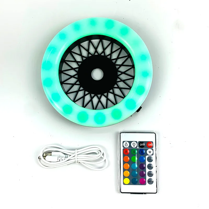 Remote Control Cool Operation LED Ambient Light USB Hookah Light Disk