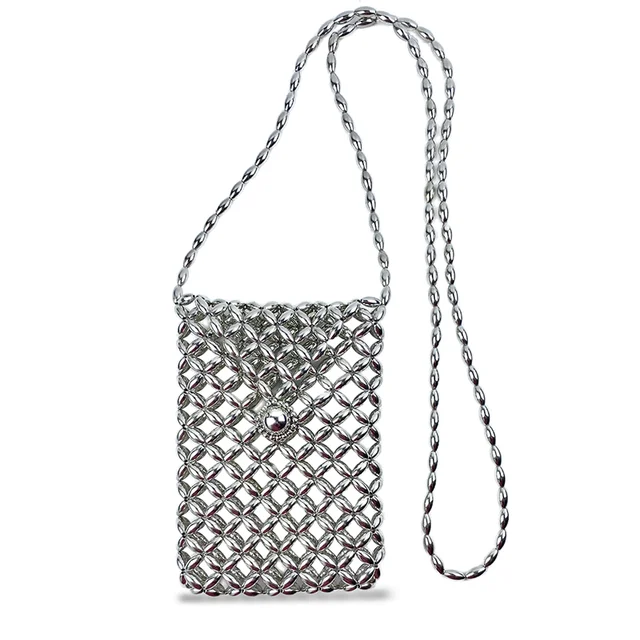 Torba z koralikami o wysokiej jakości, lekka, luksusowa i niszowa. Nowa letnia mini torba na telefon crossbody 2024