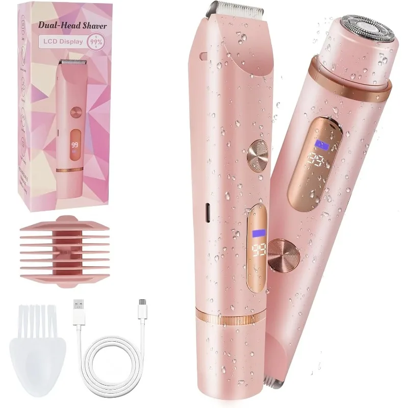 

Bikini Trimmer for Women Electric Razors for Women Women's Electric Razor 2in1 Shaver Pubic Hair Trimmer Ipx7 Waterproof Wet Dry