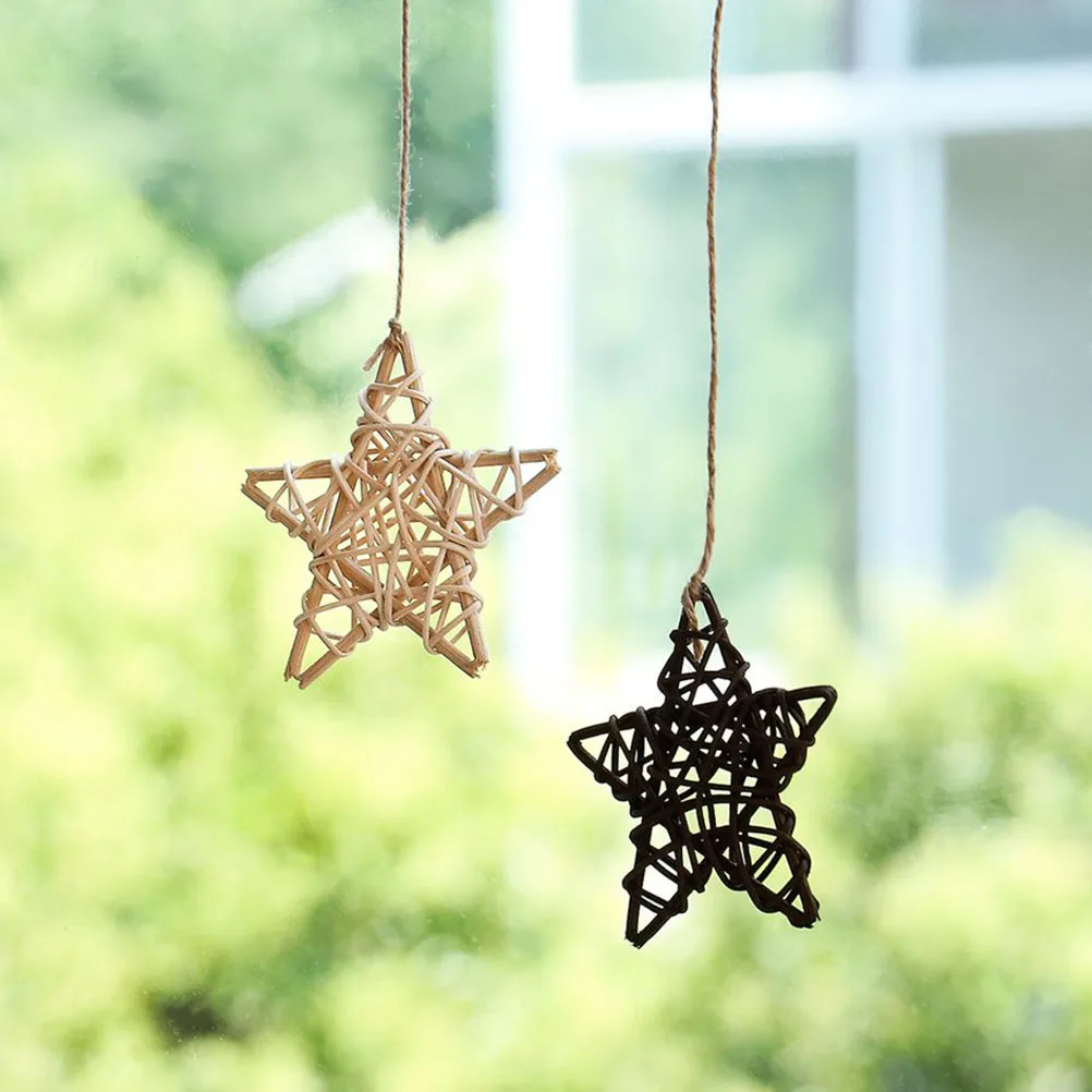 

3Pcs Rattan Star-Shaped Balls Natural Decorative Wicker Balls Xmas Table Decor Bowl Fillers Dining Room Centerpiece
