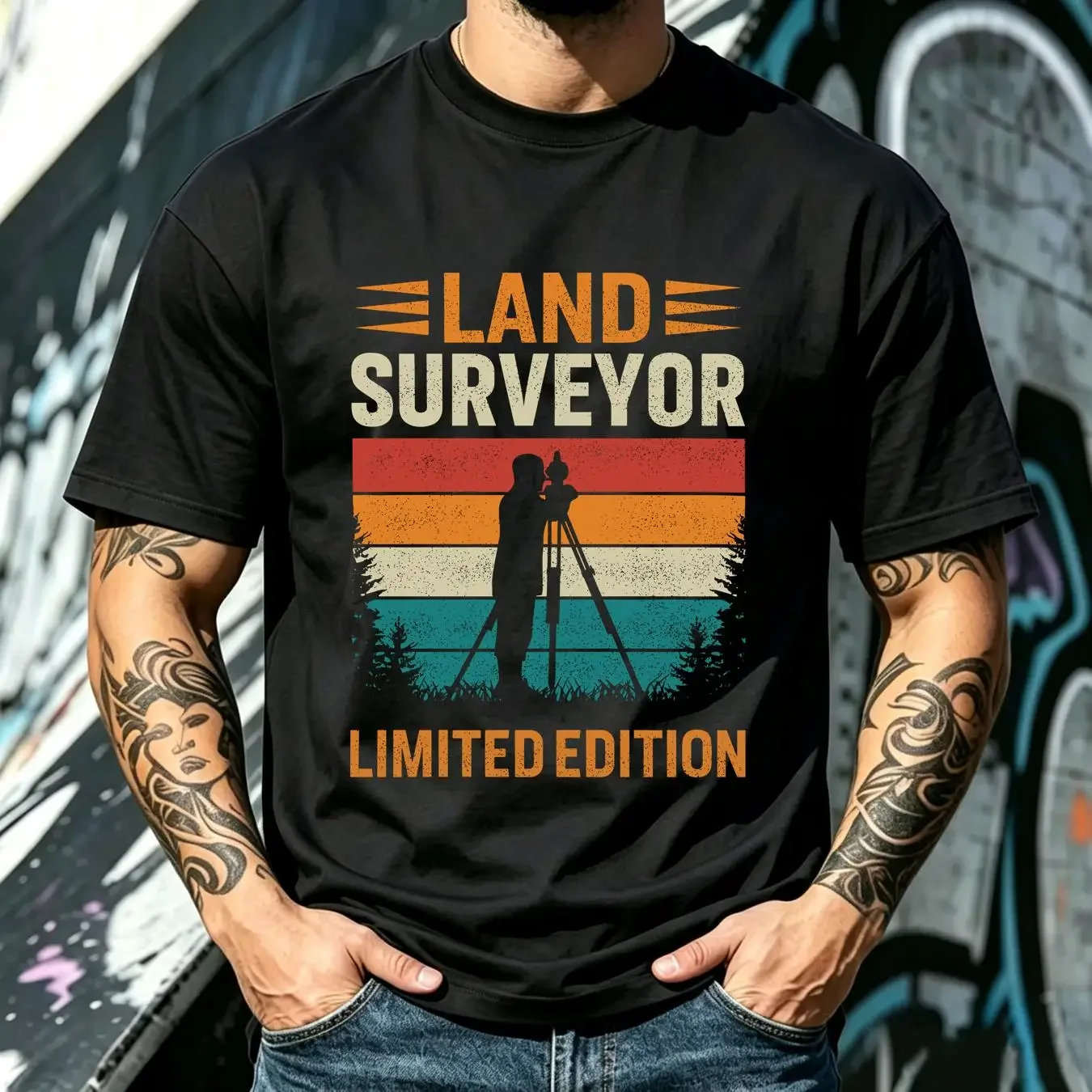 washed T Shirt Unique Surveyor Themed Perfect for Land Mapping Experts Geomatics Apparel long or short sleeves vintage Washed