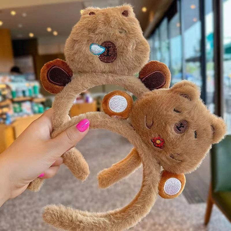 Cute Cartoon Capybara Headband For Women Girls Fashion Kawaii Wash Face Hairbands Exquisite Funny Hair Accessories Gifts