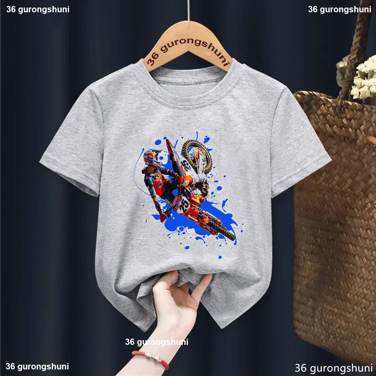 Funny Boys Tshirt Motocross Rider Cool Kids T-Shirt Baby Boys Casual Funny T Shirt Children Streetwear Girls/Boys Clothes 1-13y