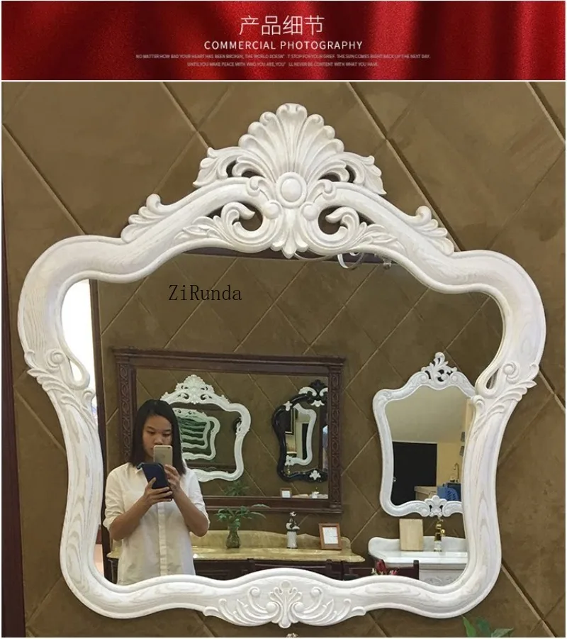 Red Oak Bathroom Cabinet Solid Wood Antique Bathroom Cabinet Marble Floor Washbasin Cabinet view 3