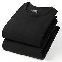 Autumn Winter Men's Sets Casual ONeck Elastic Waist Solid Thermal Double-sided Sleepwear Heat Velvet Warm Underwear Suit for Men
