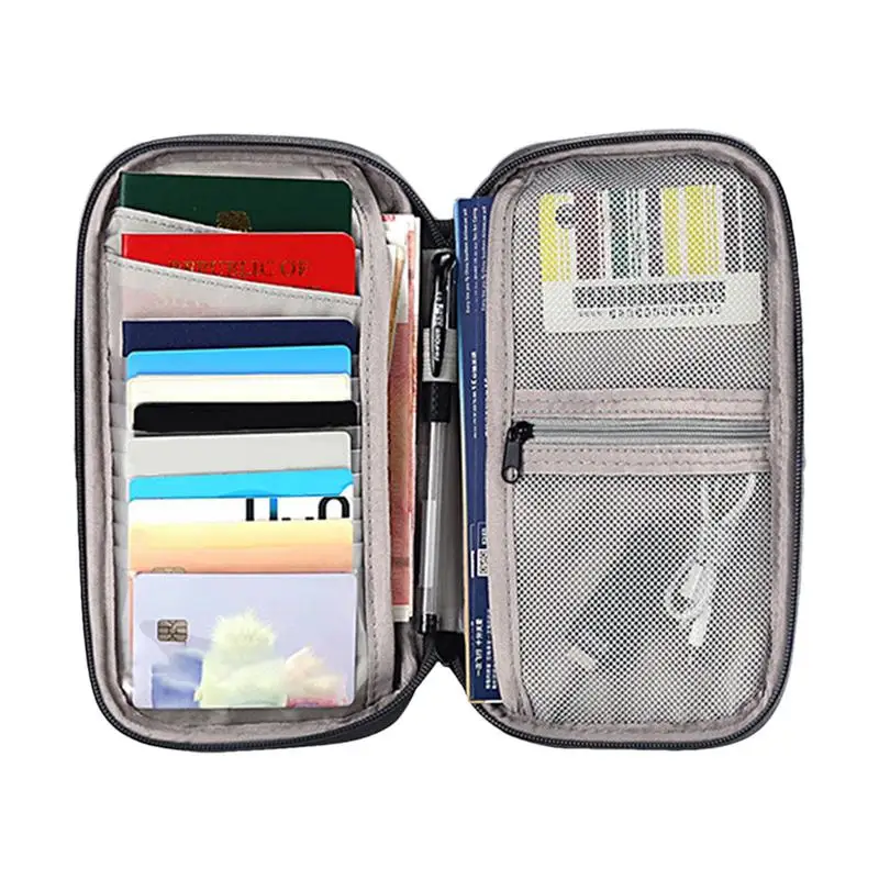 RFID Blocking Wallet Womens Card Wallet Multifunctional Zipper Wallet Mens Card Holder Mens Card Wallet With Handle For Business