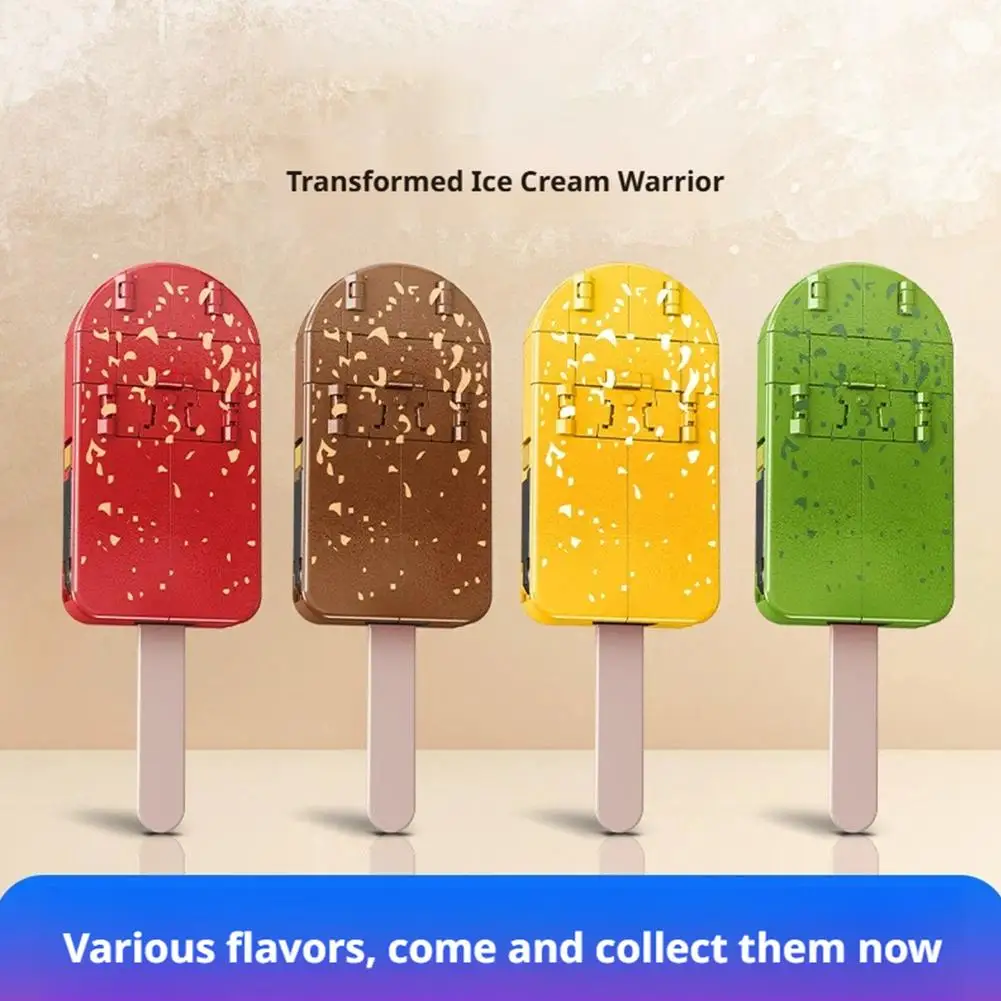 Ensemble de jouets Robot crème glacée Transformable 2 en 1, conception à collectionner, décoration de bureau, cadeau d'anniversaire parfait pour adulte