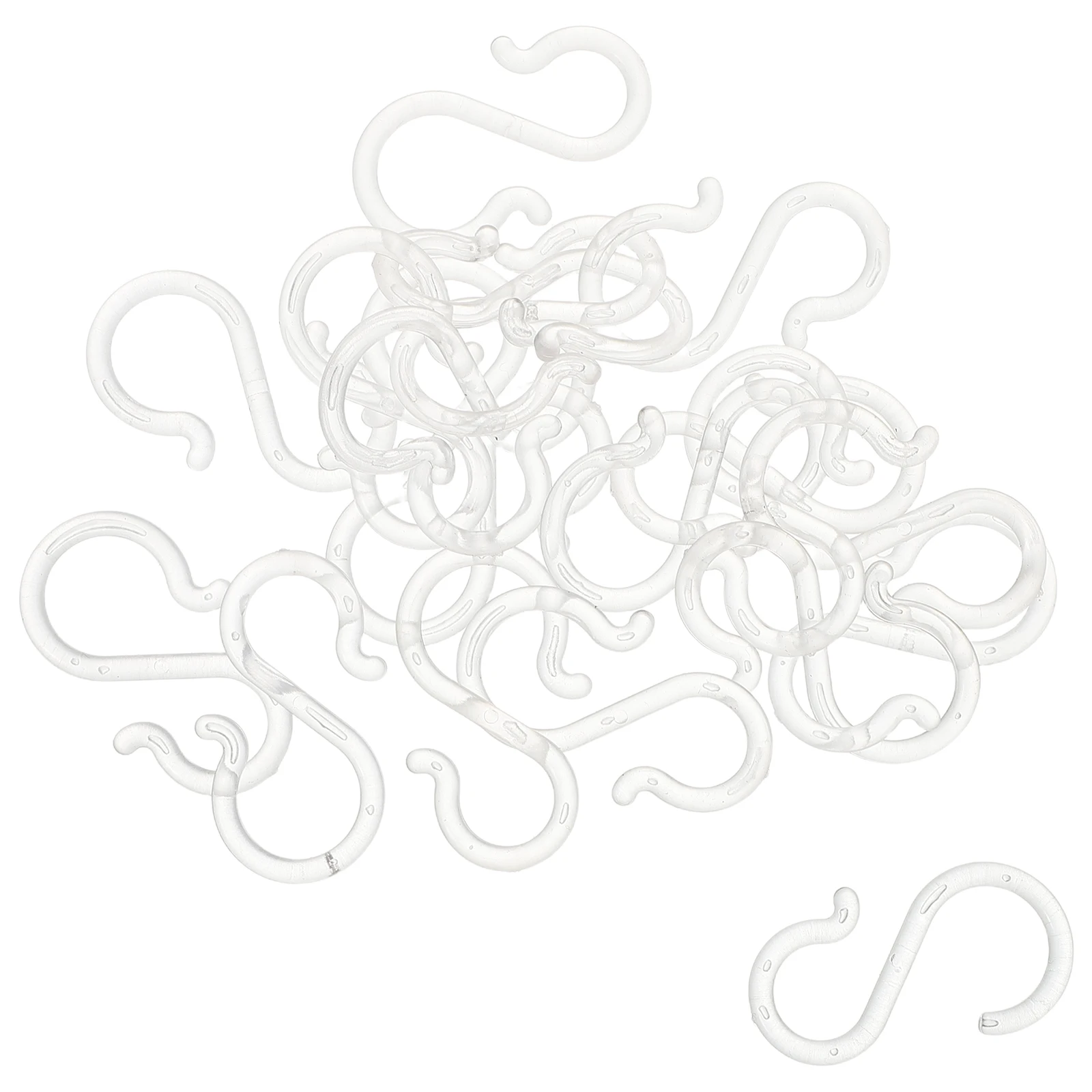 

20pcs S Hooks For Car Kitchen Clear Plastic Hangers Pots Pans Utensils Bag Hook Organizer Retail Shelf Storage Solutions