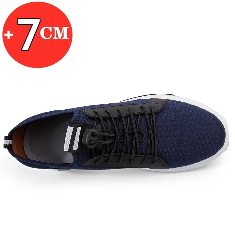 FUQIAO Men Lift Sneakers Summer Breathable Man Sports Elevator Shoes Height Increase Shoes Insole 7-8cm Fashion Casual Shoes