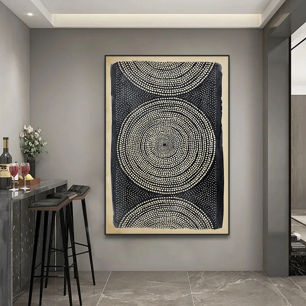 Black and Beige Geometric Tribal Ethnic Pattern Boho Style Poster Canvas Painting Nordic Wall Art Pictures Home Room Decor