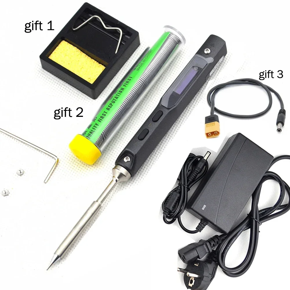 

TS100 Mini Portable Smart Programmable Electric Soldering Iron Digital LCD Display Original Replacement Tip High Frequency