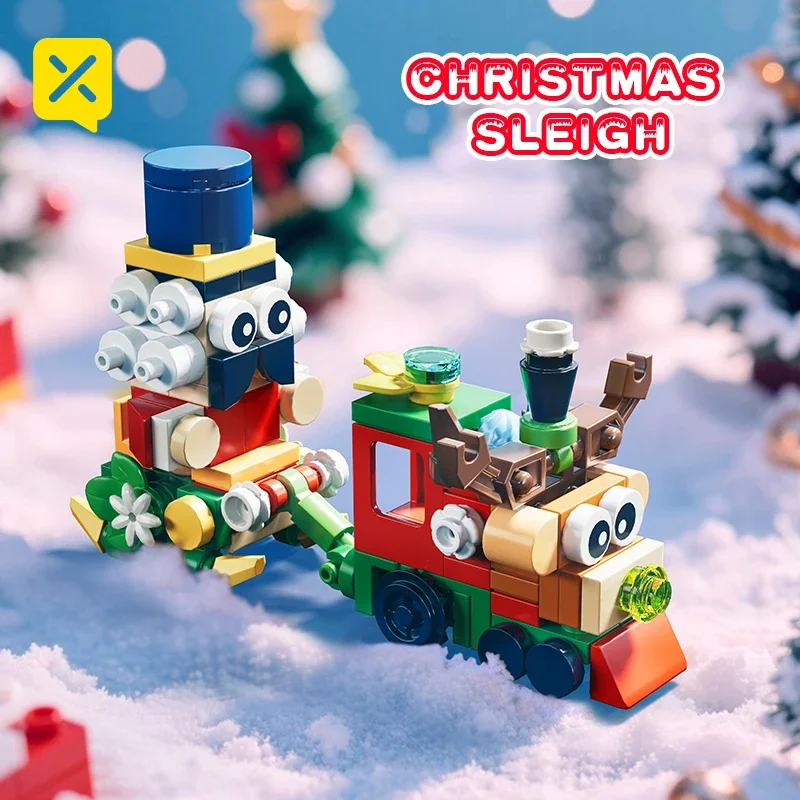 ชุดตัวต่อบล็อกบ้านต้นคริสต์มาส 12-in-1 จำนวน 499 ชิ้น ของเล่นสร้างสรรค์ DIY สำหรับเด็กและครอบครัว ไอเดียของขวัญคริสต์มาสธีมหิมะ